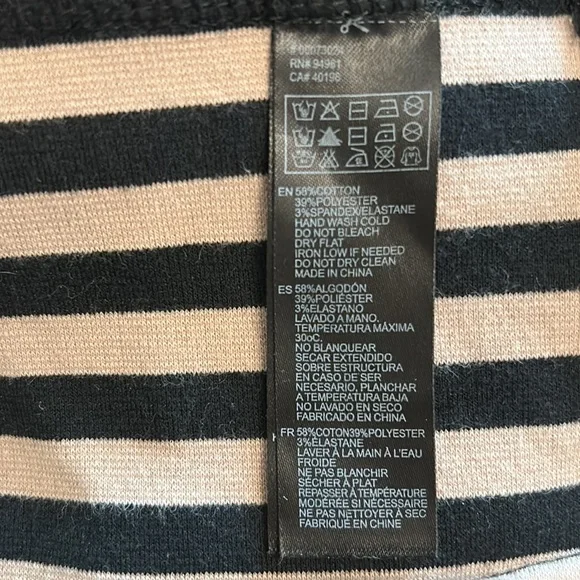 Forever 21 Striped cream and black Peplum Shirt XS - Picture 5 of 5